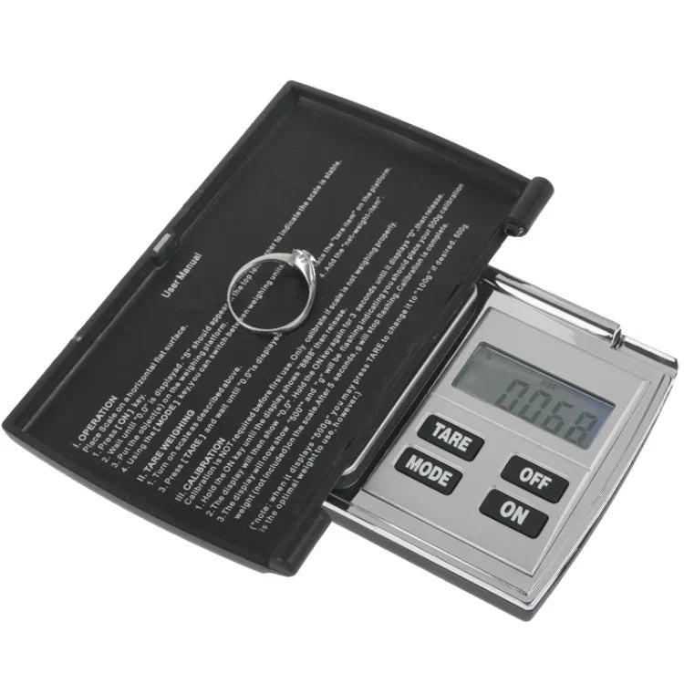 Digitale Waage mit aufklappbarem Display und LCD-Hintergrundbeleuchtung, 100 g / 0,01 g
