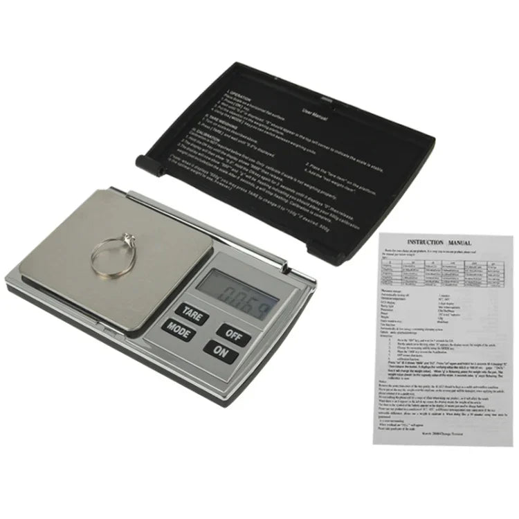 Digitale Waage mit aufklappbarem Display und LCD-Hintergrundbeleuchtung, 100 g / 0,01 g