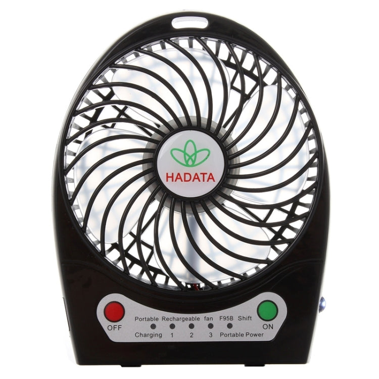 Hadata 4,3 Zoll Tragbarer USB / Li-Ion Akku Betrieben Wiederaufladbarer Ventilator mit Dritter Windstufe & Clip