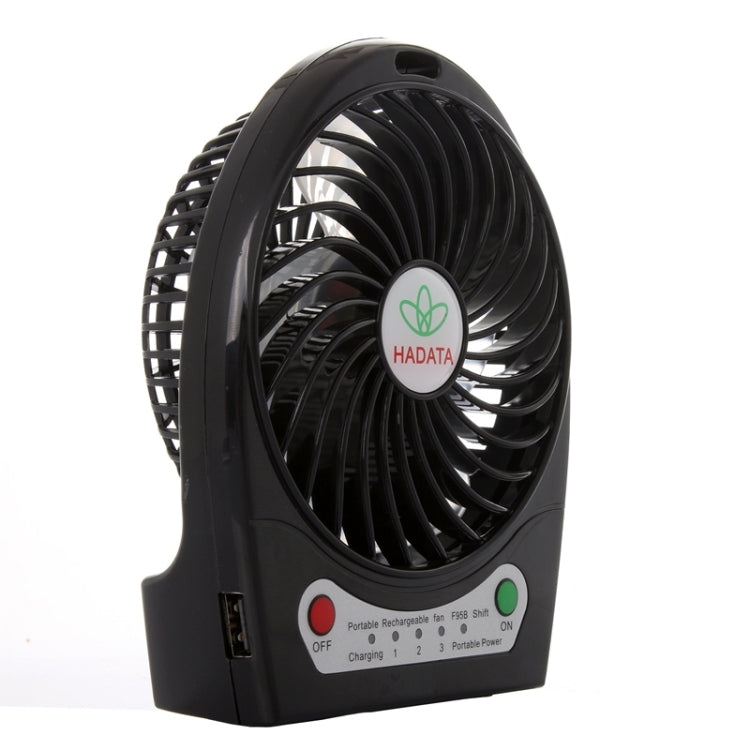 Hadata 4,3 Zoll Tragbarer USB / Li-Ion Akku Betrieben Wiederaufladbarer Ventilator mit Dritter Windstufe & Clip