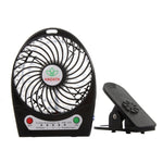 Hadata 4,3 Zoll Tragbarer USB / Li-Ion Akku Betrieben Wiederaufladbarer Ventilator mit Dritter Windstufe & Clip