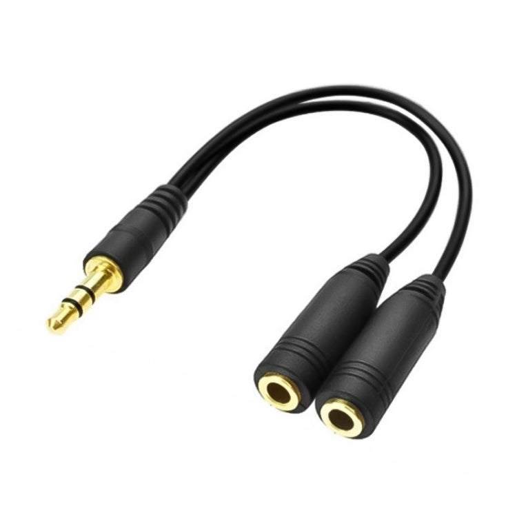 3,5mm Stecker zu Doppel 3,5mm Buchse Kopfhörer Verteiler Adapter, Länge: ca. 25cm, 3,5mm Stecker zu 2 x 3,5mm Buchse