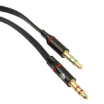 3,5mm Klinkenstecker zu 3,5mm Klinkenbuchse Audiokabeladapter, Gesamtlänge: 13cm, Schwarz