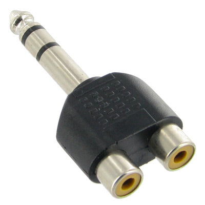 6,35 mm Stecker auf 2 RCA Stereo-Kopfhörer-Klinkenadapter, 6,35 mm auf 2 RCA Buchse