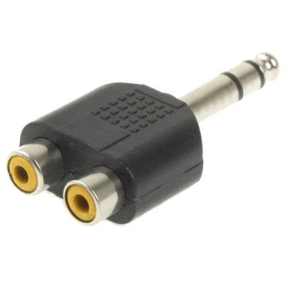 6,35 mm Stecker auf 2 RCA Stereo-Kopfhörer-Klinkenadapter, 6,35 mm auf 2 RCA Buchse