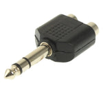 6,35 mm Stecker auf 2 RCA Stereo-Kopfhörer-Klinkenadapter, 6,35 mm auf 2 RCA Buchse