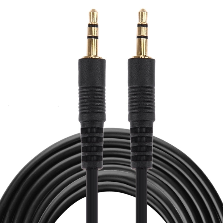 Aux-Kabel, 3,5 mm Stecker Mini-Klinke Stereo-Audiokabel, Länge: 5m (Schwarz + vergoldeter Stecker), Länge: 5m Schwarz, (vergoldet)