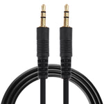 1m 3,5 mm Stecker auf 3,5 mm Stecker Stereo-Audio Aux-Kabel (Schwarz + vergoldeter Stecker), Länge: 1m Schwarz, (vergoldet)