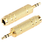 Vergoldeter 3,5 mm Stecker auf 6,35 mm Stereo-Klinkenadapter Buchse, 3,5 mm Stecker auf 6,35 Buchse