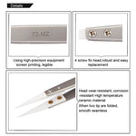 BEST BST-72-MZ 302 Edelstahl Hochtemperaturbeständige Keramikspitzen-Pinzette, BST-72-MZ