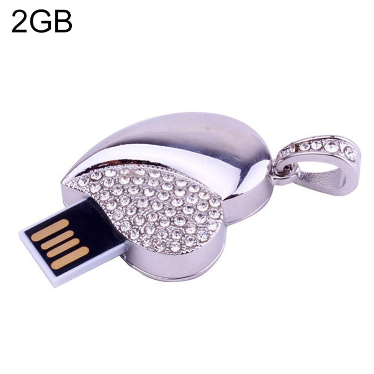 Silbernes herzförmiges Diamantschmuck USB-Flash-Laufwerk, Speziell für Valentinstagsgeschenke, 2GB, 4GB, 8GB, 16GB, 32GB