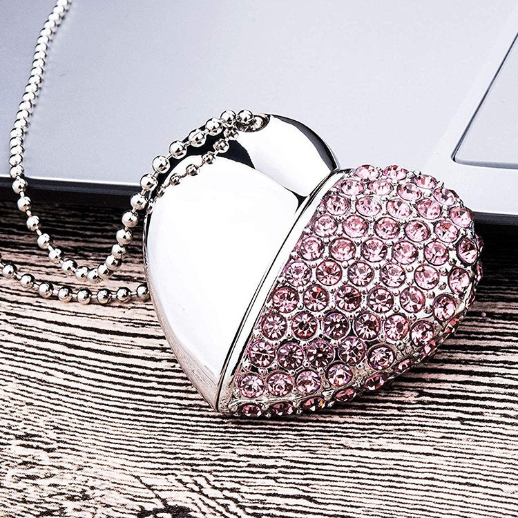 Herzförmiger Diamant Schmuck USB-Stick, Speziell für Valentinstagsgeschenke, 2GB, 4GB, 8GB, 16GB