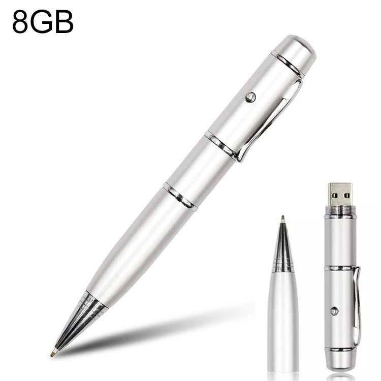 3-in-1 Laser Stift Stil USB-Stick, Silber (8GB), 8GB (Silber)