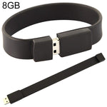8GB Silikonarmband USB 2.0 Flash-Laufwerk, 8GB (Schwarz)