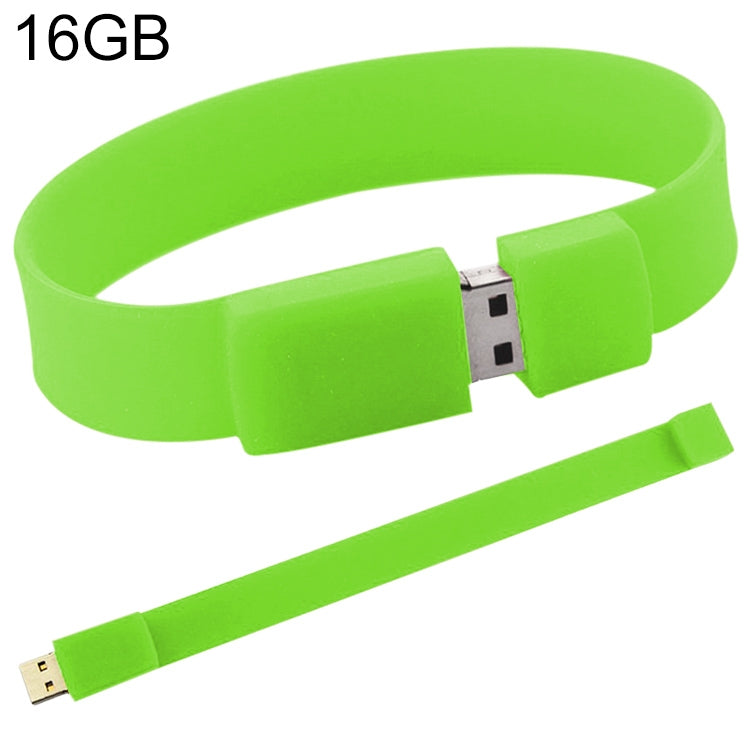 16GB Silikonarmband USB 2.0 Flash-Laufwerk, 16GB (Grün)