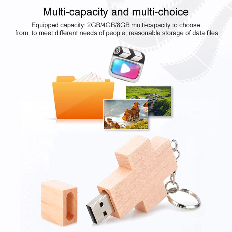 8 GB USB-Flash-Laufwerk im Holz-Kreuz-Stil, 2GB, 4GB, 8GB