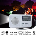 Multifunktionale tragbare Solar- / Kurbel-Dynamo Power LED Taschenlampe mit AM/FM Radio & Handy-Ladegerät, RD369