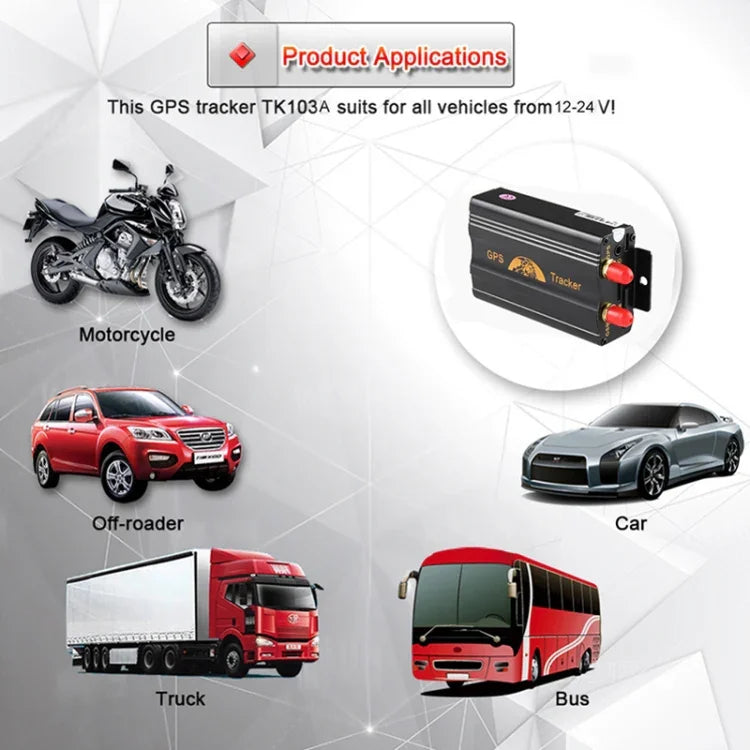 TK103A GPS / SMS / GPRS Tracker Fahrzeugortungssystem, unterstützt Dual-SIM-Karte, speziell für PKW, Taxi, LKW entwickelt, TK103A