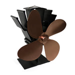 YL603 Umweltfreundlicher Aluminiumlegierung Wärmebetriebener Ofenventilator mit 4 Flügeln für Holz- / Gas- / Pelletöfen