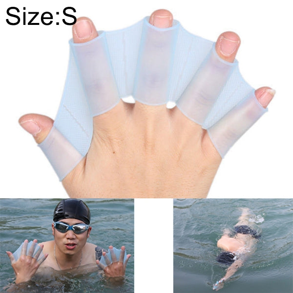 Silikon Schwimmflossen Handschuh Flossen Trainingshandschuhe, S, Größe: S Magenta, Größe: S Blau