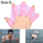 Silikon Schwimmflossen Handschuh Flossen Trainingshandschuhe, S, Größe: S Magenta, Größe: S Blau