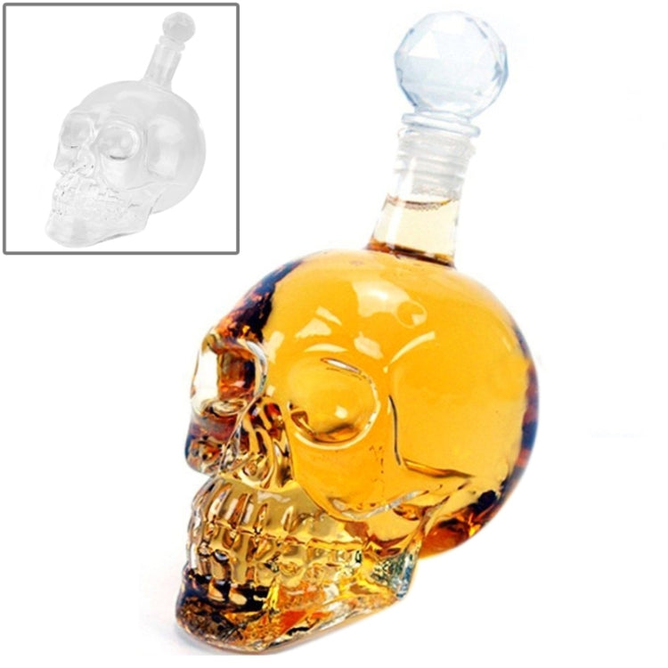 Totenkopf-Flasche aus Kristallglas für Wodka, Whiskey, Bierlikör, Rotwein und andere Getränke, 350ML