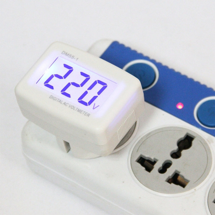 DM55-1 LCD AC Digitales Spannungsmessgerät Voltmeter, Messbereich: 110V-300V, EU-Stecker