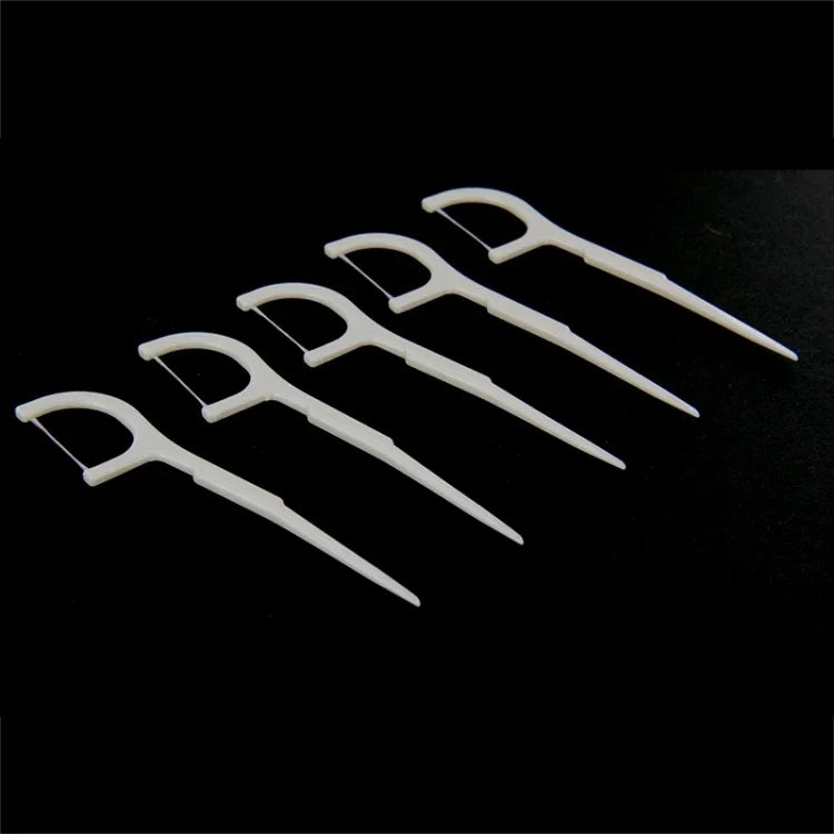 50 STK. Zahnseide-Sticks mit Faden, breit, ABS, 50 Stk.
