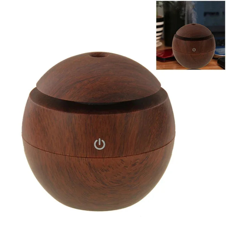 LM-X1 Wiederaufladbarer USB-Luftbefeuchter mit Holzstruktur, 3 W, Ultraschall, Aromafunktion, LM-X1