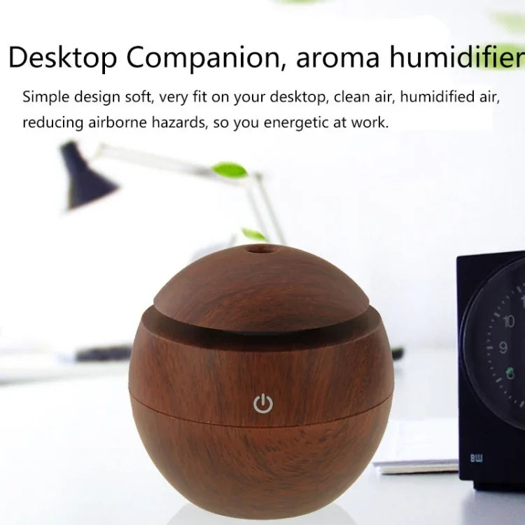 LM-X1 Wiederaufladbarer USB-Luftbefeuchter mit Holzstruktur, 3 W, Ultraschall, Aromafunktion, LM-X1