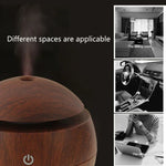 LM-X1 Wiederaufladbarer USB-Luftbefeuchter mit Holzstruktur, 3 W, Ultraschall, Aromafunktion, LM-X1