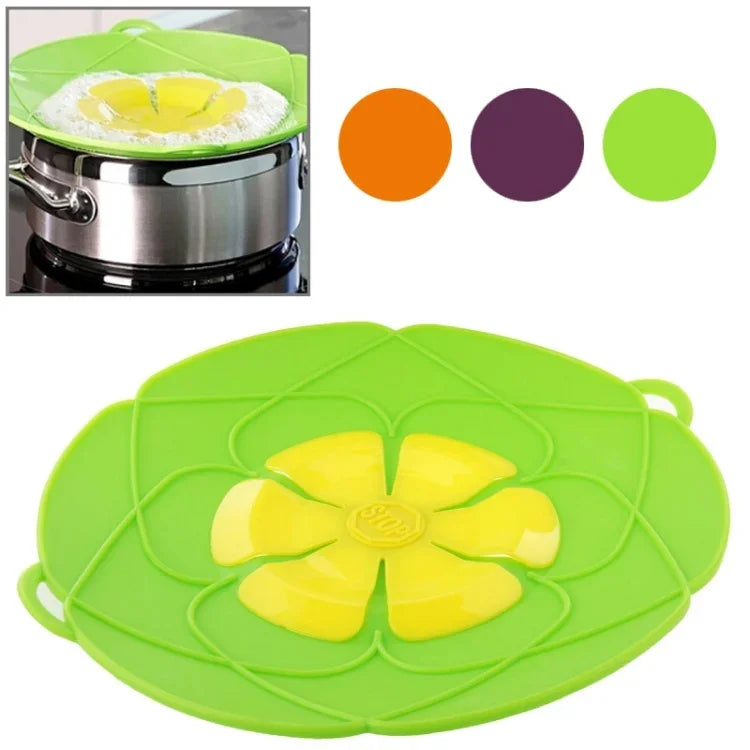 New Spill-Proof, Anti-Flutter and Heat-Resistant Silicone Pot Cover (Ramdom Color Delivery)