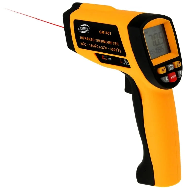 BENETECH GM1651 USB Digitales Temperaturmessgerät, Handheld-Infrarot-IR-Thermometer, Messbereich: -30~1650C, GM1651