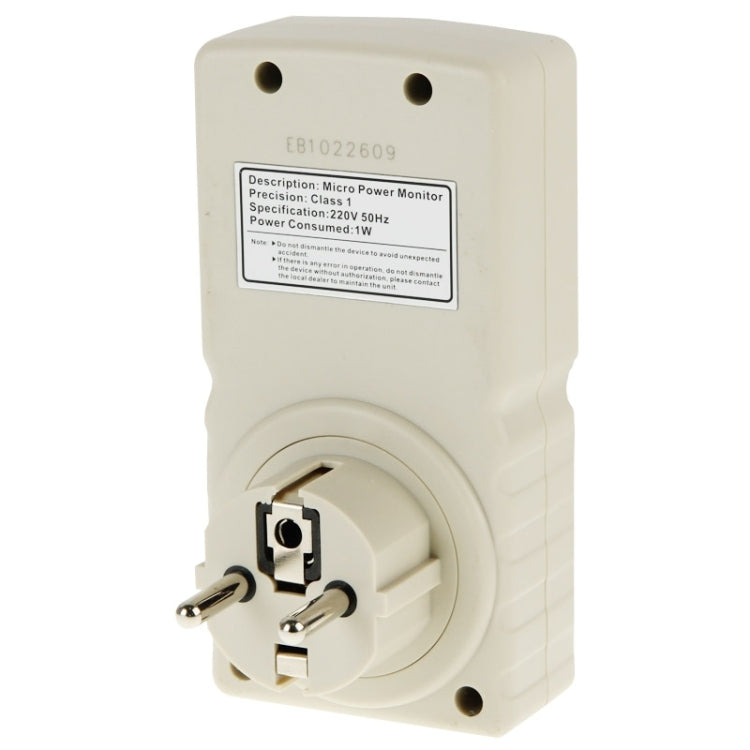 BENETECH GM86 LCD-Anzeige MAX 10A Mikro-Leistungsmesser Energiemessgerät, EU-Stecker