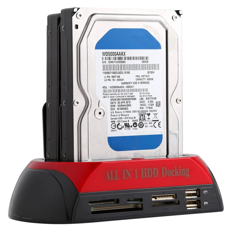 All-in-1 Dual 2,5 Zoll/3,5 Zoll SATA/IDE HDD Dockingstation mit Kartenleser & Hub