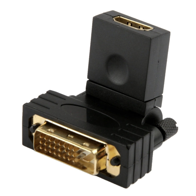 360 Grad Drehbarer vergoldeter DVI 24+1 Pin Stecker zu 19 Pin HDMI Buchse Adapter, DVI 24+1 Pin Stecker zu HDMI Buchse