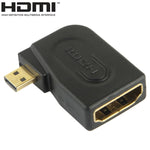 Goldbeschichteter Micro HDMI Stecker auf HDMI 19-polige Buchse Adapter mit 90-Grad-Winkel, Micro HDMI zu HDMI