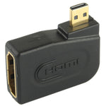 Goldbeschichteter Micro HDMI Stecker auf HDMI 19-polige Buchse Adapter mit 90-Grad-Winkel, Micro HDMI zu HDMI