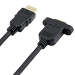 30cm HDMI (Typ-A) Stecker zu HDMI (Typ-A) Buchse Adapterkabel mit 2 Schraubenlöchern, HDMI AM zu AF mit Ohrloch (30cm)