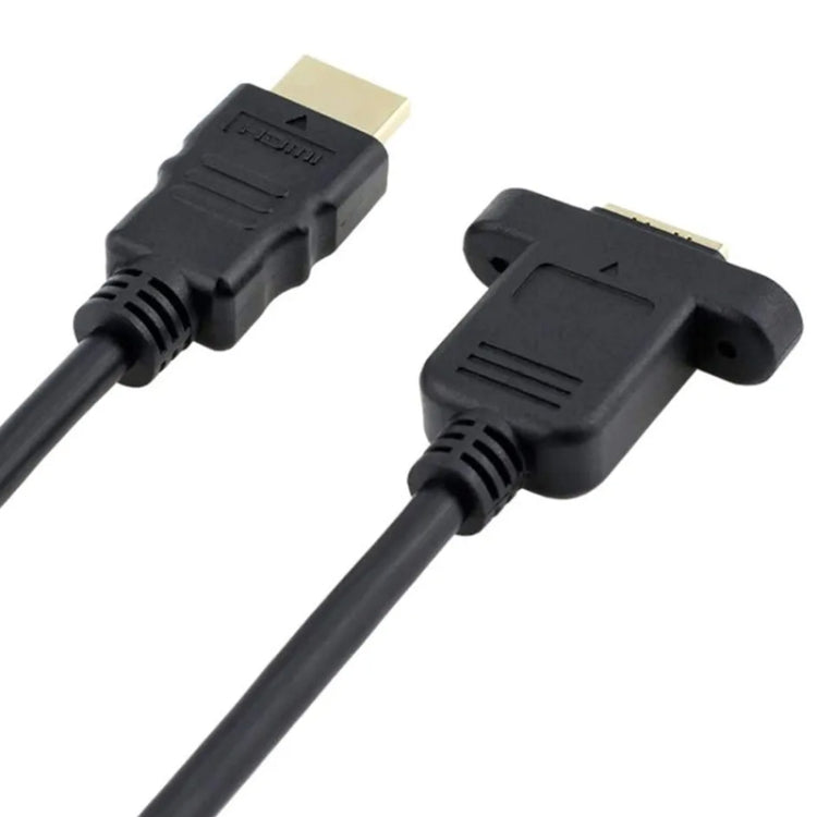 30cm HDMI (Typ-A) Stecker zu HDMI (Typ-A) Buchse Adapterkabel mit 2 Schraubenlöchern, HDMI AM zu AF mit Ohrloch (30cm)