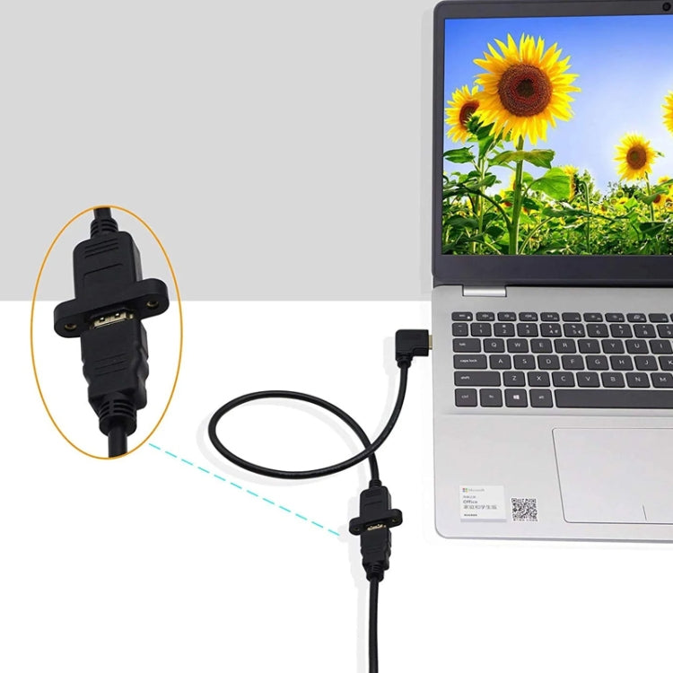 30cm HDMI (Typ-A) Stecker zu HDMI (Typ-A) Buchse Adapterkabel mit 2 Schraubenlöchern, HDMI AM zu AF mit Ohrloch (30cm)