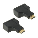 30m HDMI zu Dual-Port RJ45 Netzwerk-Kabelverlängerung über Cat 5e/6 3D HDTV, Dual RJ45 Schwarz