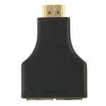 30m HDMI zu Dual-Port RJ45 Netzwerk-Kabelverlängerung über Cat 5e/6 3D HDTV, Dual RJ45 Schwarz