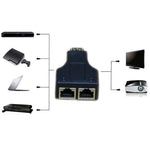 30m HDMI zu Dual-Port RJ45 Netzwerk-Kabelverlängerung über Cat 5e/6 3D HDTV, Dual RJ45 Schwarz