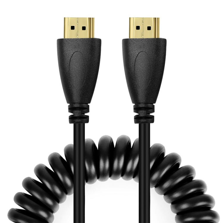Version 1.4, Vergoldetes 19 Pin HDMI Stecker zu HDMI Stecker Spiralkabel, Unterstützt 3D / Ethernet, Länge: 60cm (verlängerbar bis 2m), HDMI AM zu AM