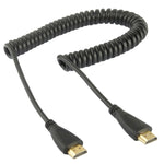 Version 1.4, Vergoldetes 19 Pin HDMI Stecker zu HDMI Stecker Spiralkabel, Unterstützt 3D / Ethernet, Länge: 60cm (verlängerbar bis 2m), HDMI AM zu AM