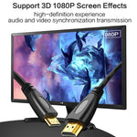 Version 1.4, Vergoldetes 19 Pin HDMI Stecker zu HDMI Stecker Spiralkabel, Unterstützt 3D / Ethernet, Länge: 60cm (verlängerbar bis 2m), HDMI AM zu AM
