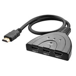 3x1 Pigtail HDMI Umschalter bis zu 1080P (vergoldet), 1080P