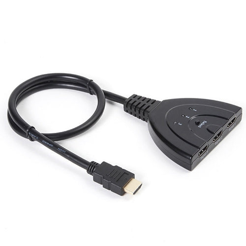 3x1 Pigtail HDMI Umschalter bis zu 1080P (vergoldet), 1080P