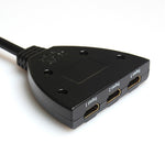 3x1 Pigtail HDMI Umschalter bis zu 1080P (vergoldet), 1080P